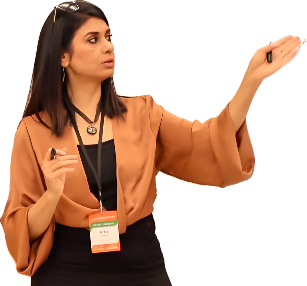 Ritu Java presenting at a European conference